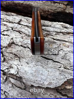 Sacred Bear Tory Utt Custom Damascus Medium Trapper Slip-joint Knife