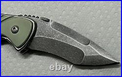 Sal Manaro Custom Bullseye #57 Stonewashed Blade, Full Ti Handle, Mint Green