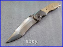 Sal Manaro Custom Knives Bullseye XL, Arrow Grind, 4 7/8 Blade, Layered Micarta