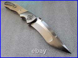 Sal Manaro Custom Knives Bullseye XL, Arrow Grind, 4 7/8 Blade, Layered Micarta