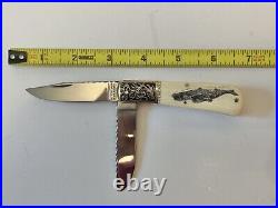 Sam Mc Dowell Signed Scrimshaw dual blade knife