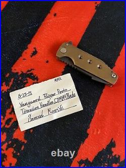 Samuel Morrish Full Custom Vanguard PROTOTYPE Flipper Folding Knife CPM-M4 RARE