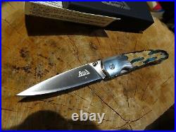 Santa Fe Stoneworks 4 1/8 Cholla Pocket Knife Wood & Turquoise Handle 440hc Bla