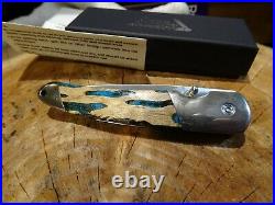 Santa Fe Stoneworks 4 1/8 Cholla Pocket Knife Wood & Turquoise Handle 440hc Bla