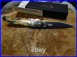 Santa Fe Stoneworks 4 1/8 Cholla Pocket Knife Wood & Turquoise Handle 440hc Bla