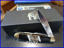 Santa Fe Stoneworks 4 Pocket Knife 3-blade Stockman Handle Mammoth Jet, Mop