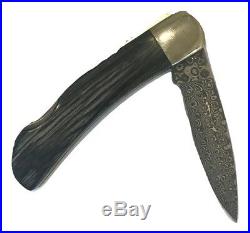 Santa Fe Stoneworks Damascus- 3' Lock Back Knife- Mother Of Pearl