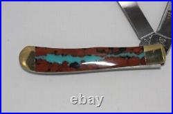 Santa Fe Stoneworks & H & R Turquoise Vein Rock Pocket Knife Trapper 1-300
