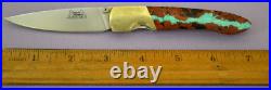 Santa Fe Stoneworks Vein Turquoise Handle Liner Lock Folding Knife WithPocket Clip