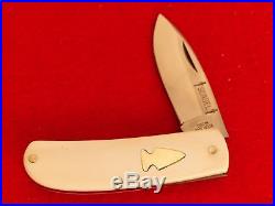 Scagel Custom USA near mint fossil tooth 3.5 fat boy trapper knife