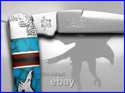 Schatt & Morgan Yellowhorse Toothpick Knife Eagle Turquoise 1/100 Stainless ###2