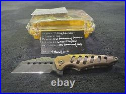 Scorpian 6 Knife Mektig schmedium, Boomrang damascus blade with bronze handle