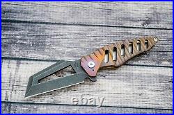 Scorpion 6 Knives Custom Mektig, CPM 154, Bronze/Purple Anodized Titanium