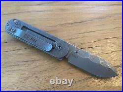 Serge Panchenko Knives Custom Bean Gen2 Silver Japanese Menuki Koi Flipjoint