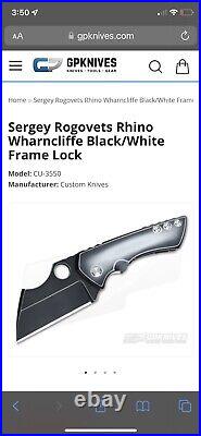 Sergey Rogovets Custom Rhino Framelock Knife New