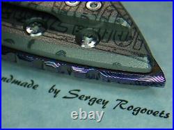 Sergey Rogovets Knives Model XR-4 Titanium Biohazard Mokuti Backspacer Knife