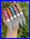 Set of 20 Custom Handmade Damascus Steel Mix Folding & Pocket Knives From USA