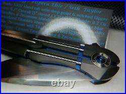 Seth Taylor Knives Vispera Elite Flipper Zirconium Blue Titanium Custom Knife