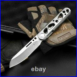 Sheepsfoot Folding Knife Pocket Hunting Survival Combat D2 Steel Titanium Alloy