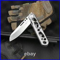 Sheepsfoot Folding Knife Pocket Hunting Survival Combat D2 Steel Titanium Alloy