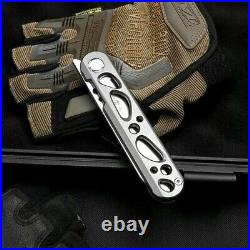 Sheepsfoot Folding Knife Pocket Hunting Survival Combat D2 Steel Titanium Alloy