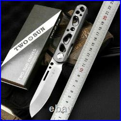 Sheepsfoot Folding Knife Pocket Hunting Survival Combat D2 Steel Titanium Alloy