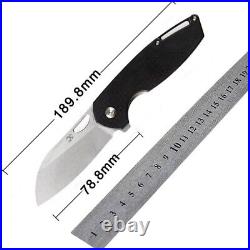 Sheepsfoot Knife Folding Pocket Hunting Survival Tactical 154CM Steel G10 Fibers