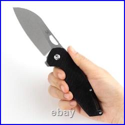 Sheepsfoot Knife Folding Pocket Hunting Survival Tactical 154CM Steel G10 Fibers