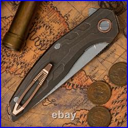 Shirogorov 111 Damascus Custom Division Titanium Handle Collectible Knife