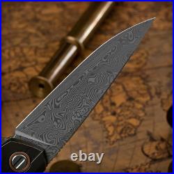 Shirogorov 111 Damascus Custom Division Titanium Handle Collectible Knife