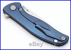 Shirogorov Flipper 95 S30V Blue Anodized Titanium Folding knife with bearings NIB