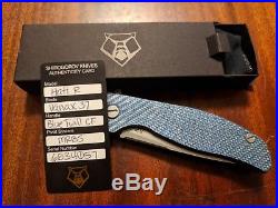 Shirogorov Hati Flipper 3.875 Vanax 37 Blade, Milled Blue Carbon Fiber and Ti