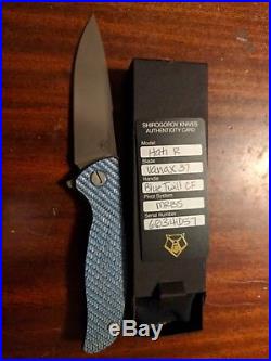 Shirogorov Hati Flipper 3.875 Vanax 37 Blade, Milled Blue Carbon Fiber and Ti