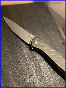 Shirogorov HatiOn NeON Zero M390 Carbon Fiber Titanium EDC Knife MRBS Flipper