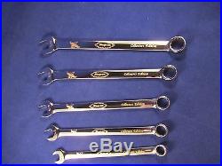 Snap-on 24kt. Gold Engraved Collector 5 Piece Wrench Set In Walnut Case
