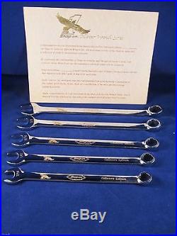 Snap-on 24kt. Gold Engraved Collector 5 Piece Wrench Set In Walnut Case