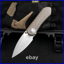 Spear Point Folding Knife Pocket Hunting Survival 14C28N Steel Micarta Handle S