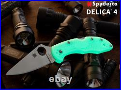 Spyderco C11FPGITD Delica Glow in Dark FRN Handle Folding Knife Plain Edge NEW