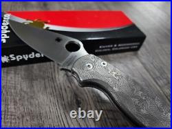 Spyderco PM2 Titanium scales with Great Waves Engraving V3 Modular Clip WithDragon