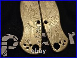 Spyderco Pm2 Paramilitary 2 Brass Scales Custom Deep Engraved One Of A Kind