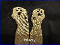 Spyderco Pm2 Paramilitary 2 Brass Scales Custom Deep Engraved One Of A Kind