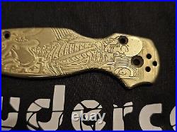 Spyderco Pm2 Paramilitary 2 Brass Scales Custom Deep Engraved One Of A Kind