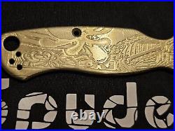 Spyderco Pm2 Paramilitary 2 Brass Scales Custom Deep Engraved One Of A Kind