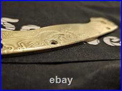 Spyderco Pm2 Paramilitary 2 Brass Scales Custom Deep Engraved One Of A Kind