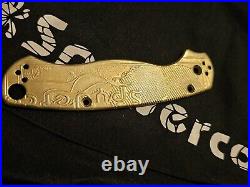 Spyderco Pm2 Paramilitary 2 Brass Scales Custom Deep Engraved One Of A Kind