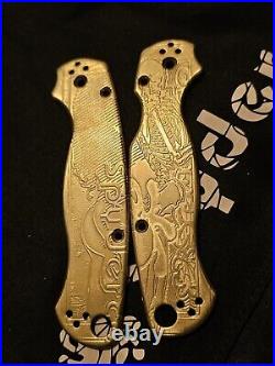 Spyderco Pm2 Paramilitary 2 Brass Scales Custom Deep Engraved One Of A Kind