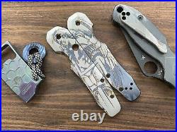 St. MICHAEL the Archangel Titanium Scales for Spyderco SMOCK