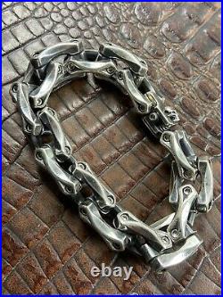 Steel Flame Axe Link Silver Bracelet With Darkness Clasp