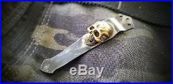 Steel Flame Darkness Skull Clip with Torched Finish (Emerson Knives or similar)