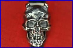 Steel Flame XL 3D Hannya Skull in Silver, Three Hole Pocket Clip, fits Emerson